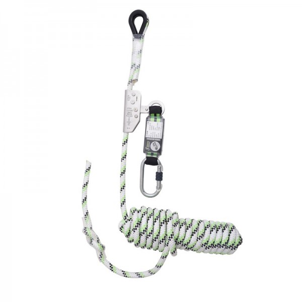 Kratos guided-type fall arrester on kernmantle rope 15 mtr with energy absorber, EN353-2