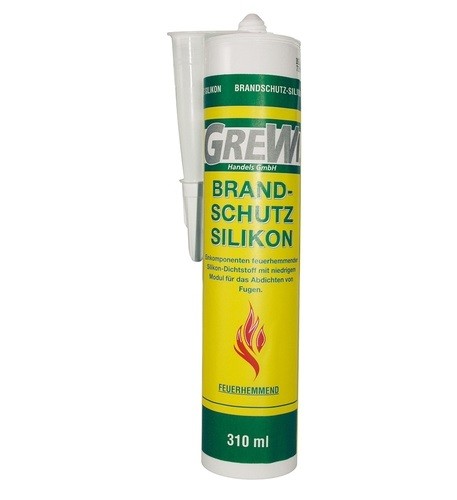 Grewi fire protection silicone white, fire-retardant silicone sealant, 310 ml cartridge