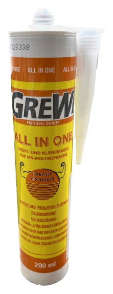 Grewi All in one adhesive and sealing compound for wet areas, 290 ml cartridge, various colours
