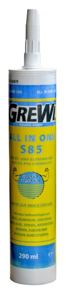 Grewi All in one S85 assembly adhesive, construction adhesive with high initial adhesive strength, 290 ml cartridge