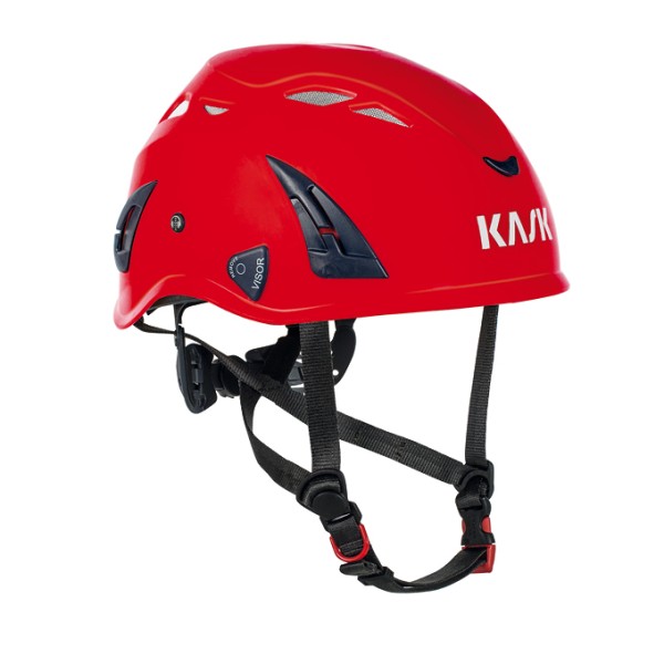 Kask safety helmet industrial helmet Superplasma PL, red, with ventilation, universal adjustable, EN 12492, Size 51-62 cm