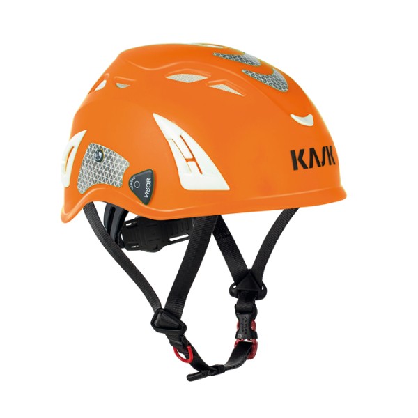 Kask Plasma Hi Viz, orange-fluo, 390g, safety helmet, industrial helmet, universal adjustable, size 51-63 cm