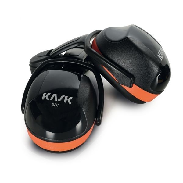 Kask Gehörschutzmuscheln, Hearing Protection, SC3, orange-schwarz, SNR >31 dB, zur Helmbefestigung, EN 352