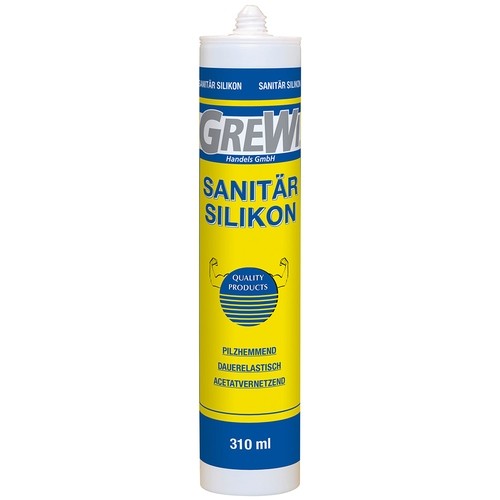 Grewi sanitary silicone, mould-resistant, 310 ml cartridge, various colours
