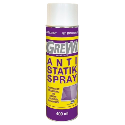 Grewi Spray antistatique, 400ml, Protection efficace contre les charges électrostatiques et l'adhérence de la poussière