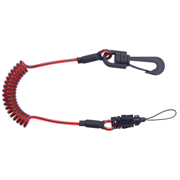 Kratos Safety Werkzeughalter Spiralkabel mit Drehgelenk und abnehmbarer Schlaufe, für Werkzeuge mit max 0,9kg, 0,90m
