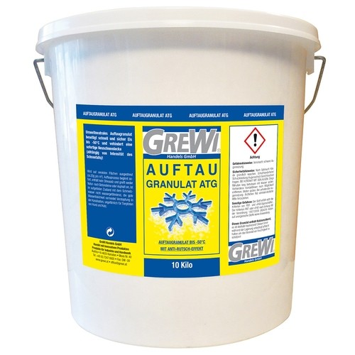Grewi de-icing granules, 10kg bucket, safe and pet-friendly, for non-slip de-icing down to -50°C