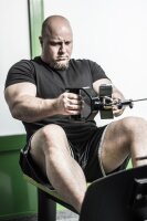 Robert Baraban Rolling Handle, 76 mm DM, 100% Stahl, Schwarz lackiert, der Powertrainer