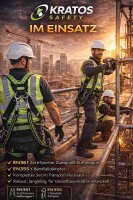 Kratos Safety Gerüstbauer Sicherheitsset, Fallschutz-Set mit Kratos Zweipunktauffanggurt EN361, Y-Bandfalldämpfer EN355, Rucksack, PSA