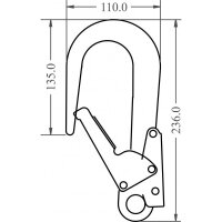 Kratos Safety Olympe-S2 Gurtband, Höhensicherungsgerät mit Gerüsthaken, Bandfalldämpfer und integriertem Bremssystem, Fallfaktor 2, Länge 2 m, EN360, PSA