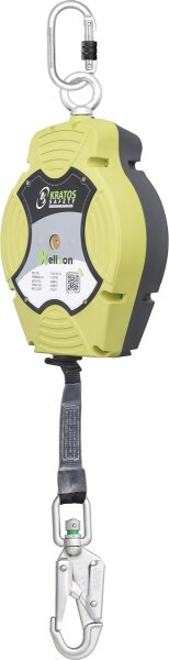 Kratos Safety Helixon Gurtband, Höhensicherungsgerät mit automatischem Rückzug, Bremssystem unter 6 kN, 12 m, Vertikaler Gebrauch, EN360, PSA