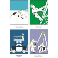 Kratos Safety Zweipunkt Auffanggurt mit hoch sichtbarer gelber Arbeitsweste, Warnweste, Sicherheitsweste mit Gurt, mehrere Taschen und Reflektorstreifen, PSA, EN361, EN471