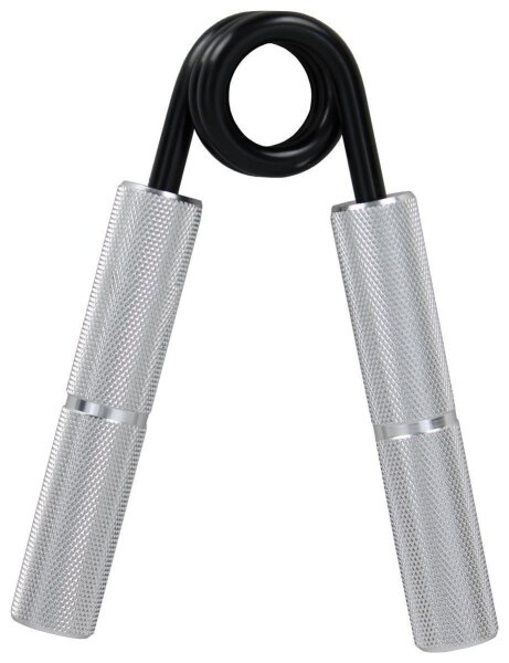 Go Strong Aluminium Handtrainer 100 lbs, für maximale Griffkraft, Unterarmtrainer mit Griffpolster, Feder aus schwarzen gehärtetem Stahl, Handmuskeltrainer