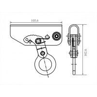 Kratos Safety Auffanggerät mitlaufend auf 12 mm Kernmantelseil, 15 m, mit Bandfalldämpfer, PSA, EN353-2