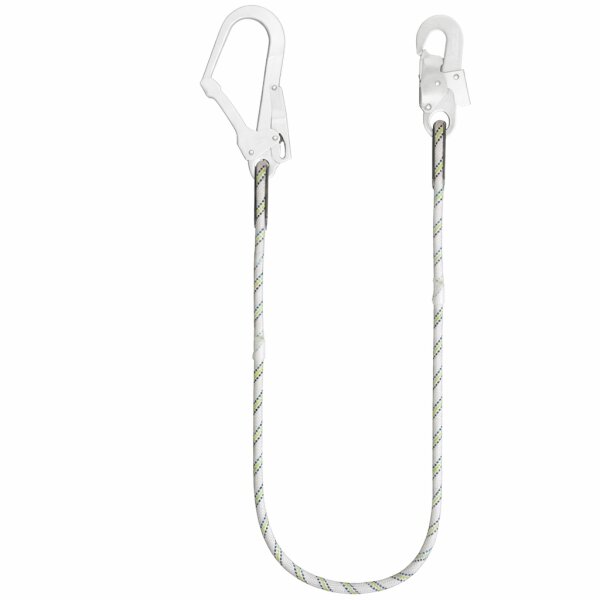 Kratos Safety Rückhalteverbindungsmittel aus Kernmantelseil, 1,5 m, mit Stahlkarabiner und Gerüsthaken, EN354, PSA