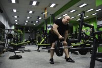 Robert Baraban T-Bar Hülse, Langhanteltrainer Aufsatz, Core Trainer Befestigung mit Kette und Karabiner, verzinkt, für 50mm Stange