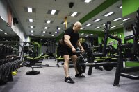 Robert Baraban T-Bar Hülse, Langhanteltrainer Aufsatz, Core Trainer Befestigung mit Kette und Karabiner, verzinkt, für 50mm Stange