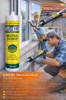 Grewi Neutral Silikon, Vielseitig einsetzbar, Schimmel-beständig, diverse Farben, 310 ml