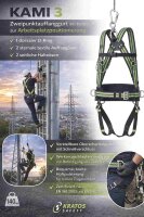 Kratos Safety Zweipunkt Auffanggurt mit Haltegurt, PSA, EN361, EN358, mit Seriennummer