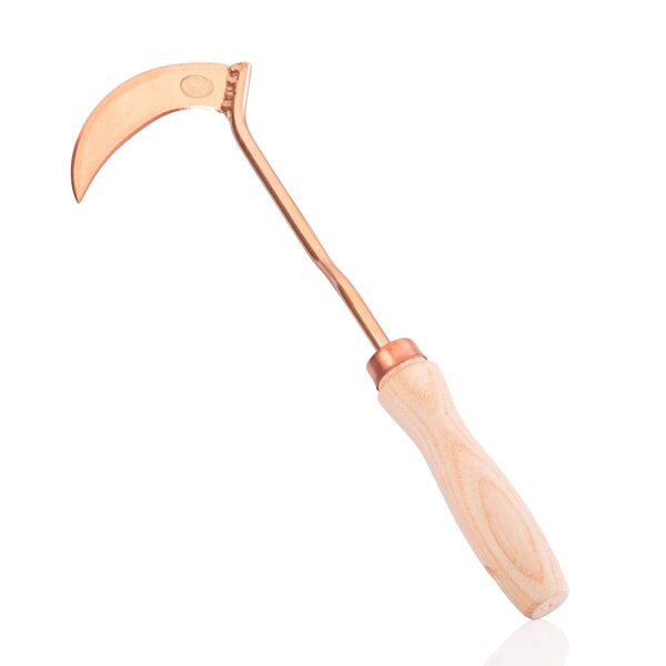 OJ Bron Kupfer Unkrautsichel Slava, schmal, Handgefertigt, Antibakteriell, Langlebige Kupferlegierung