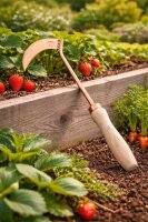 OJ Bron Kupfer Unkrautsichel Slava, schmal, Handgefertigt, Antibakteriell, Langlebige Kupferlegierung