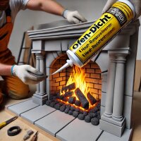 Grewi Ofen-Dicht 310ml,Hochtemperaturbeständige Abdichtung für feuerfeste Steine und Heizanlagen
