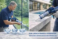 Grewi All In One Hybrid-Clear – Transparenter elastischer Hybridkleber für innen & außen