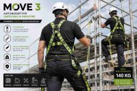 Kratos Safety MOVE 3 Auffanggurt S-L für Gerüstbau – EN 361 Sicherheitsgurt mit Schnellverschlüssen, 140 kg (FA1010700A)