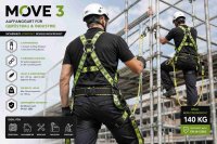 Kratos Safety MOVE 3 Auffanggurt L-XXL für Gerüstbau – EN 361 Sicherheitsgurt mit Schnellverschlüssen, 140 kg (FA1010701A)