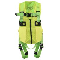Kratos Safety Reflex 3, Auffanggurt mit hoch sichtbarer Arbeitsweste und Gurtbändern, Warnweste, Sicherheitsweste mit Gurt, PSA, EN361