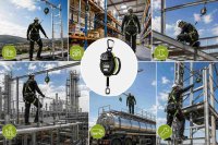 Kratos Safety KRONOS Höhensicherungsgerät 10 m mit Stahldrahtseil EN 360 | Automatischer Seilrückzug | Für Personen bis 140 kg