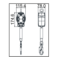 Kratos Safety HELIXON-S Polyestergurtband-Höhensicherungsgerät 3,5 m | EN 360