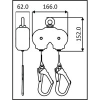 Kratos Safety OLYMPE TWIN Höhensicherungsgerät 2 m mit Gurtband und Aluminiumgehäuse | EN 360