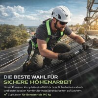 Kratos Safety Absturzsicherung-Set, Fallschutz-Set mit Kratos Auffanggurt EN361, Kratos Auffanggerät 10m mit Bandfalldämpfer EN353-2, Kratos Stahlkarabiner EN362, Rucksack, PSA, CE-Zertifiziert, mit Seriennummer