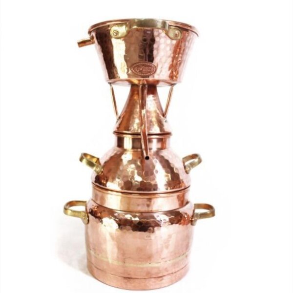 CopperGarden Destille Alquitara, 3 Liter, für ätherische Öle, handgeschmiedet aus Kupfer, nach antikem Vorbild, Dampfdestillation